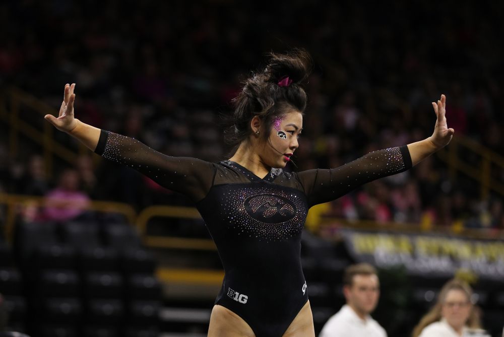 Iowa's Clair Kaji competes on the floor against the Minnesota Golden Gophers Saturday, January 19, 2019 at Carver-Hawkeye Arena. (Brian Ray/hawkeyesports.com)