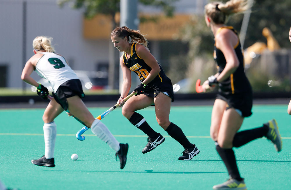 Iowa Hawkeyes Sophie Sunderland (20) against Dartmouth Friday, August 31, 2018 at Grant Field. (Brian Ray/hawkeyesports.com)