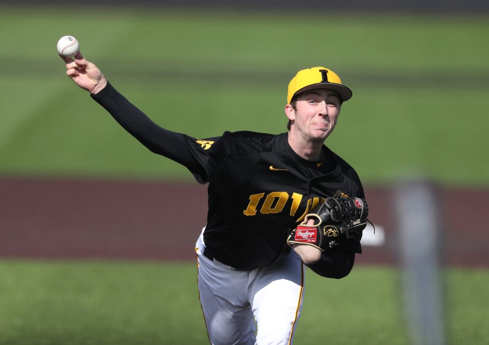 Iowa Hawkeyes Duncan Davitt (44) against California State Northridge Sunday, March 17, 2019 at Duane Banks Field. (Brian Ray/hawkeyesports.com)