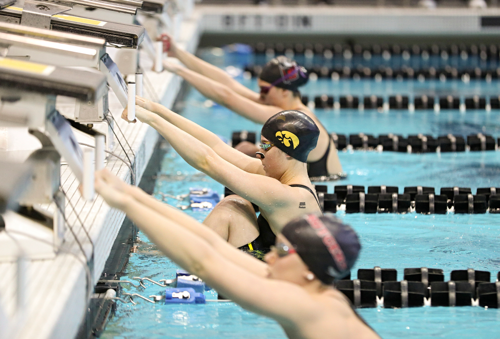 Iowa’s Zoe Pawloski swims in the women’s 200 yard backstroke preliminary event during the 2020 Women’s Big Ten Swimming and Diving Championships at the Campus Recreation and Wellness Center in Iowa City on Saturday, February 22, 2020. (Stephen Mally/hawkeyesports.com)