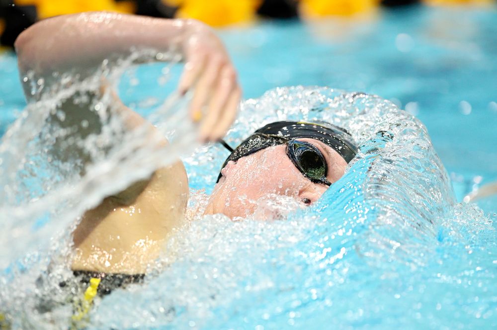 Iowa’s Allyssa Fluit swims the women’s 500 yard freestyle preliminary event during the 2020 Women’s Big Ten Swimming and Diving Championships at the Campus Recreation and Wellness Center in Iowa City on Thursday, February 20, 2020. (Stephen Mally/hawkeyesports.com)