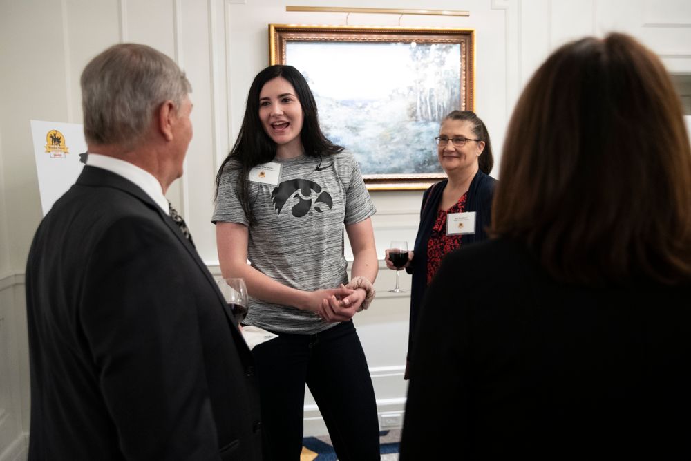 Iowa Hawkeyes forward Megan Gustafson (10) during the Wooden Award DukeÕs Dinner Thursday, April 11, 2019 at the LA Athletic Club. (Brian Ray/hawkeyesports.com)
