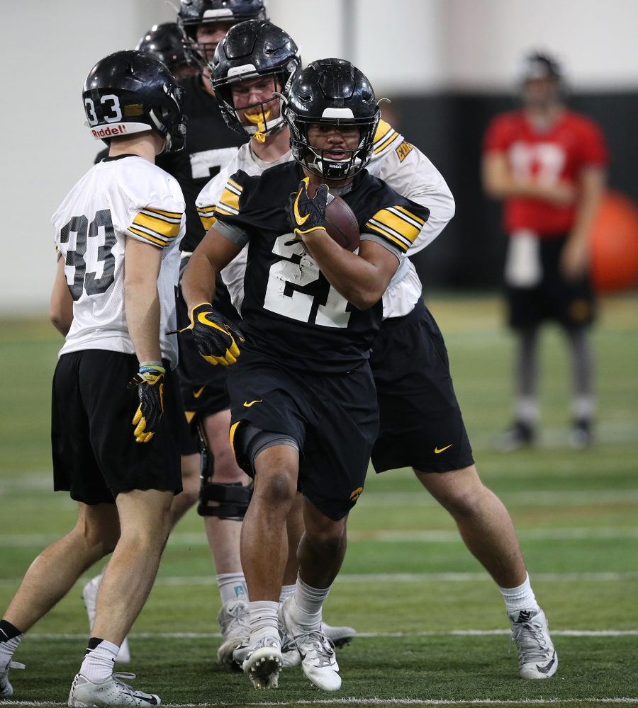 Iowa Hawkeyes running back Ivory Kelly-Martin (21) during preparation for the 2019 Outback Bowl Tuesday, December 18, 2018 at the Hansen Football Performance Center. (Brian Ray/hawkeyesports.com)