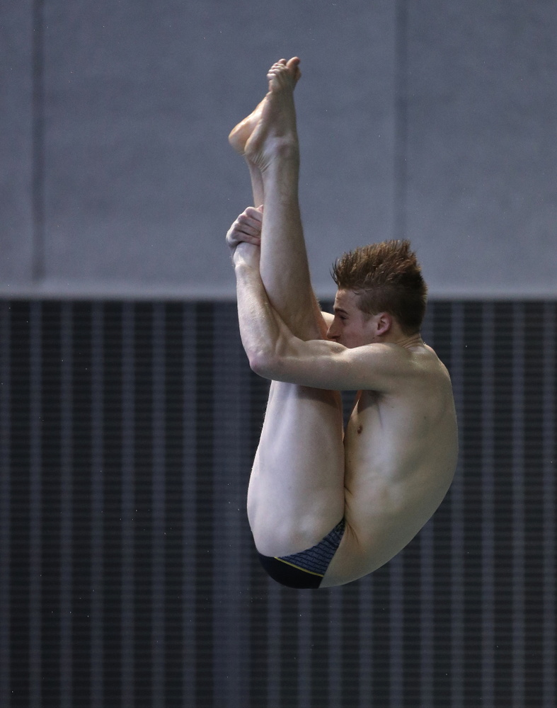 Iowa's Will Brenner competes on the 3-meter springboard during the third day of the 2019 Big Ten Swimming and Diving Championships Thursday, February 28, 2019 at the Campus Wellness and Recreation Center. (Brian Ray/hawkeyesports.com)