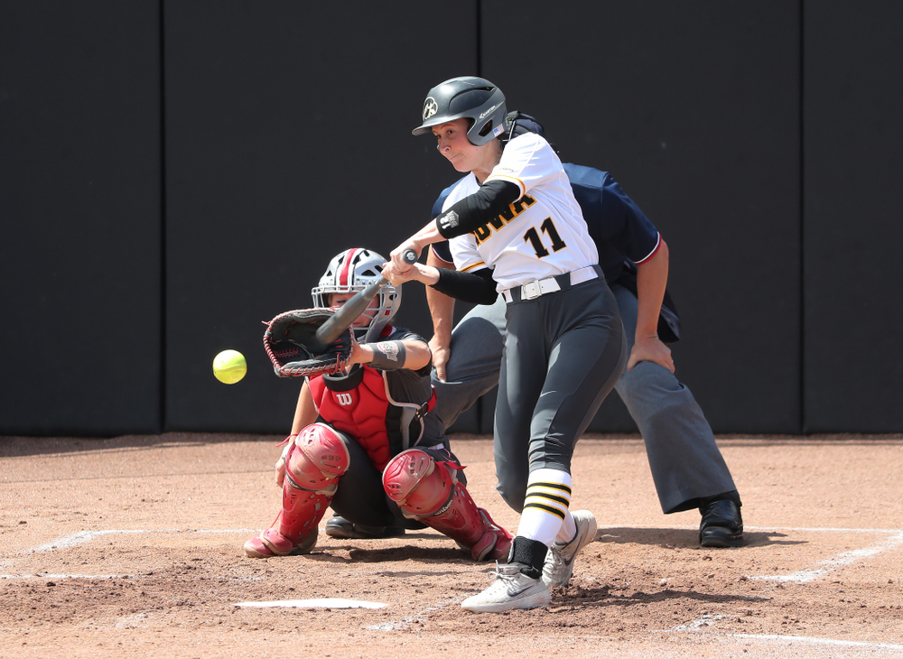 Iowa Hawkeyes Mallory Kilian (11) against the Ohio State Buckeyes on senior day Sunday, May 5, 2019 at Pearl Field. (Brian Ray/hawkeyesports.com)