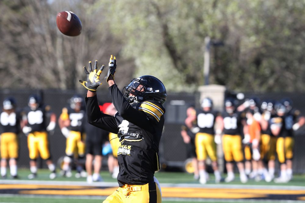 Iowa Hawkeyes wide receiver Ihmir Smith-Marsette (6) during the teamÕs final spring practice Friday, April 26, 2019 at the Kenyon Football Practice Facility. (Brian Ray/hawkeyesports.com)