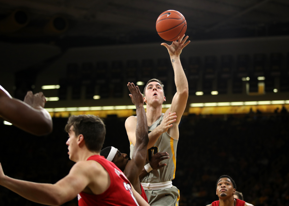 Iowa Hawkeyes guard Connor McCaffery (30) against the Nebraska Cornhuskers Sunday, January 6, 2019 at Carver-Hawkeye Arena. (Brian Ray/hawkeyesports.com)
