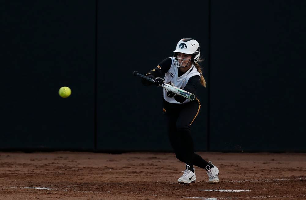 Iowa Hawkeyes infielder Aralee Bogar (2) against Western Illinois Tuesday, April 17, 2018 at Bob Pearl Field. (Brian Ray/hawkeyesports.com)