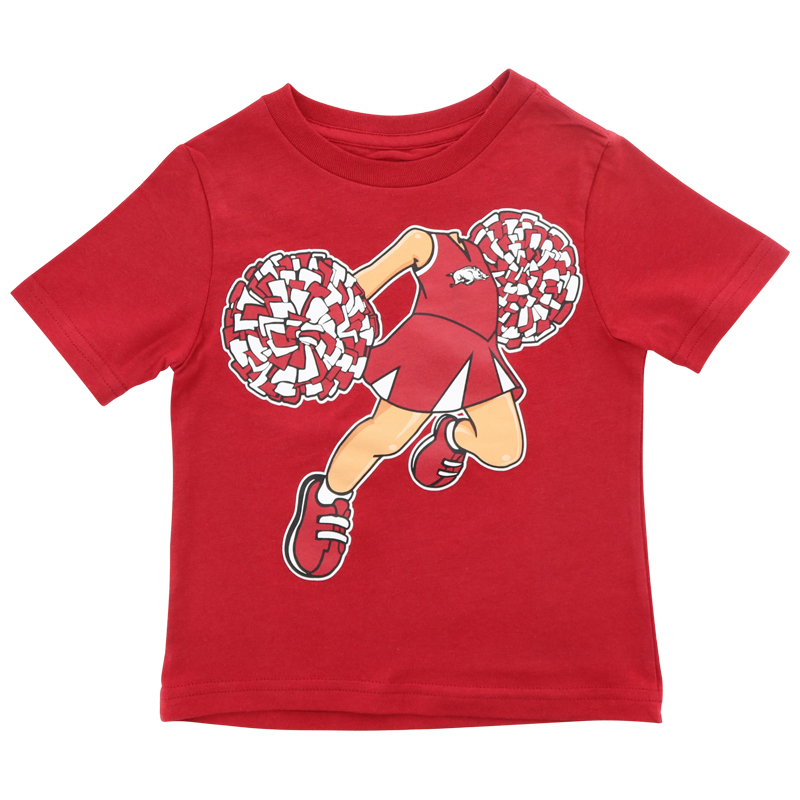 Official Arkansas Razorbacks Youth Pom Pom Cheer Short Sleeve ...