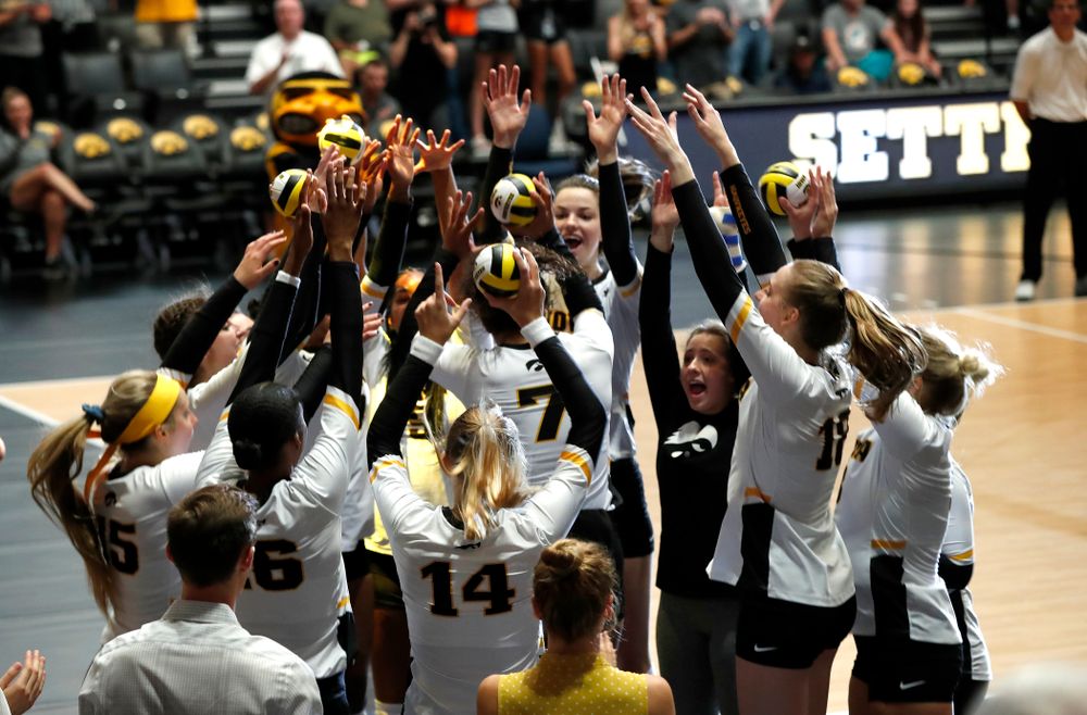 The Iowa Hawkeyes against the Michigan Wolverines Sunday, September 23, 2018 at Carver-Hawkeye Arena. (Brian Ray/hawkeyesports.com)