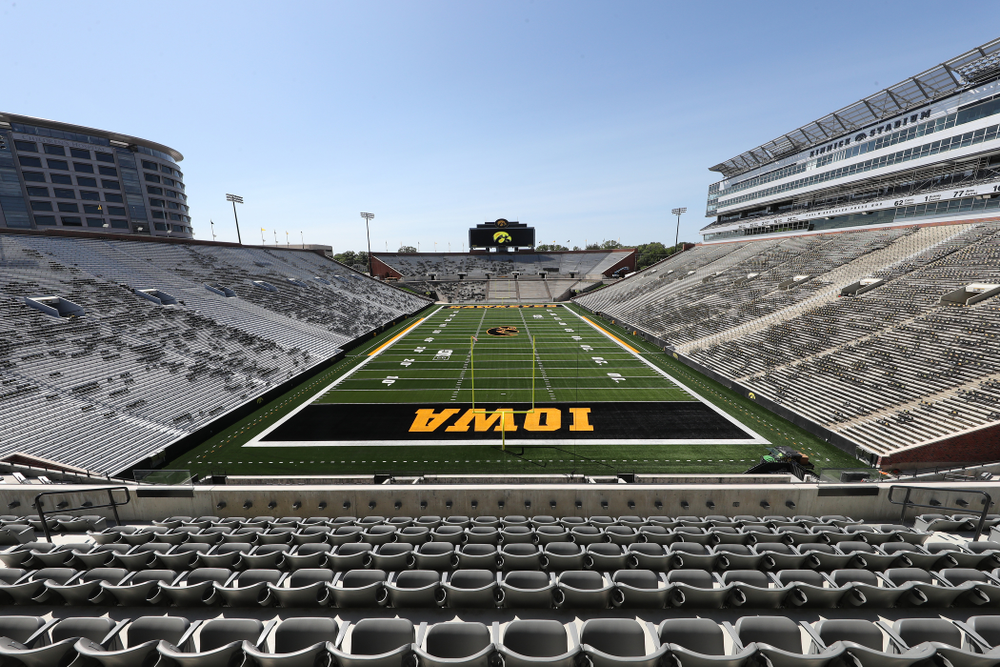 The view from the club level in the new north end zone of Kinnick Stadium Friday, August 9, 2019. (Brian Ray/hawkeyesports.com)