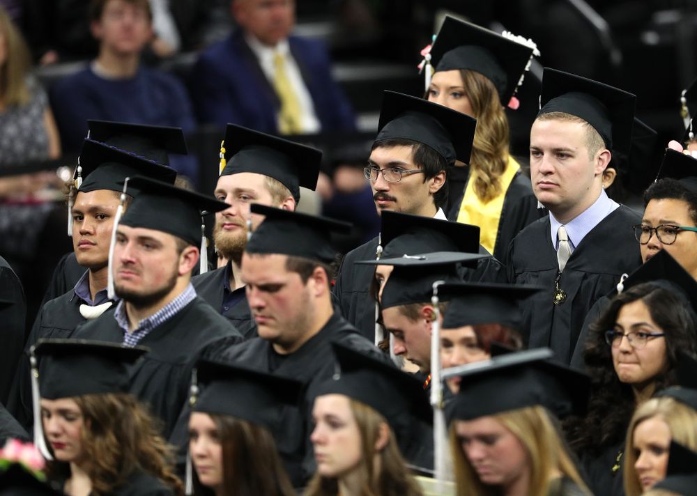 Iowa Football's Miguel Recinos during the Fall Commencement Ceremony Saturday, December 15, 2018 at Carver-Hawkeye Arena. (Brian Ray/hawkeyesports.com)