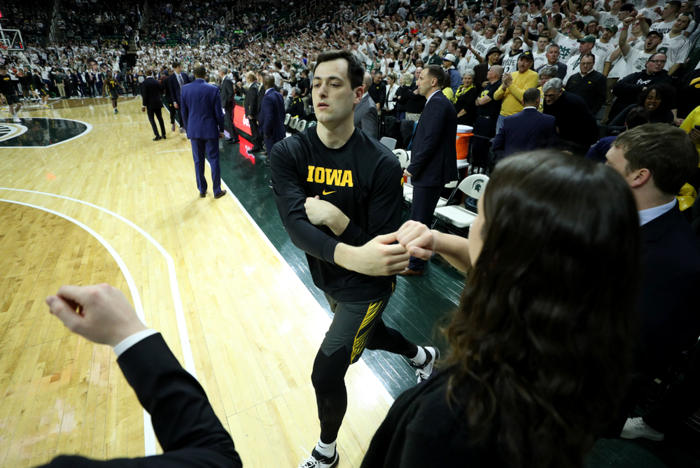 Iowa Hawkeyes forward Ryan Kriener (15) against Michigan State Tuesday, February 25, 2020 at the Breslin Center in East Lansing, MI. (Brian Ray/hawkeyesports.com)