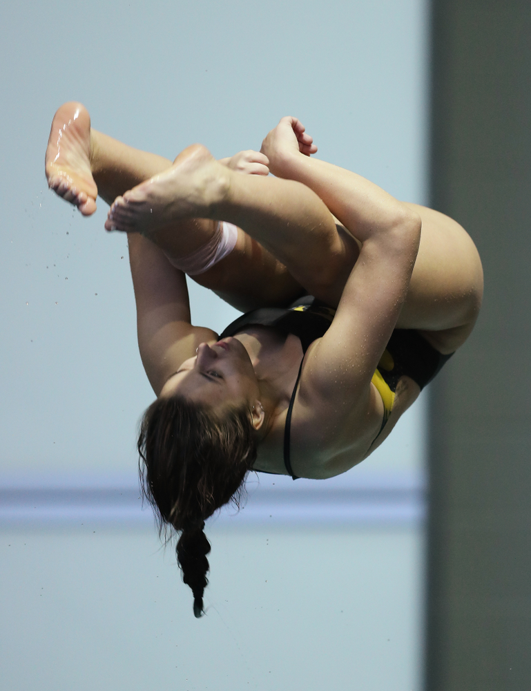 Jayah Mathews competes on the 1 meter board Thursday, November 15, 2018 during the 2018 Hawkeye Invitational at the Campus Recreation and Wellness Center. (Brian Ray/hawkeyesports.com)