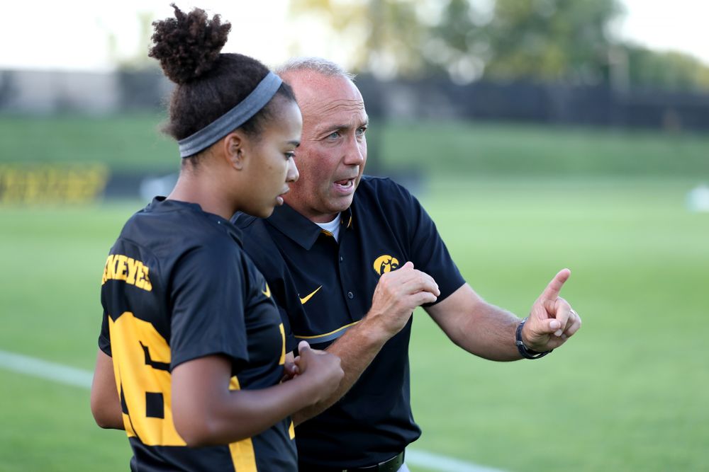 Iowa Hawkeyes head coach Dave DiIanni against Western Michigan Thursday, August 22, 2019 at the Iowa Soccer Complex. (Brian Ray/hawkeyesports.com)