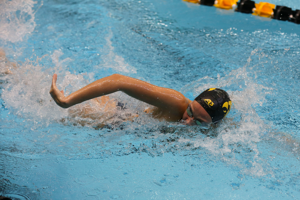 Iowa’s Macy Rink during Iowa swim and dive vs Minnesota on Saturday, October 26, 2019 at the Campus Wellness and Recreation Center. (Lily Smith/hawkeyesports.com)