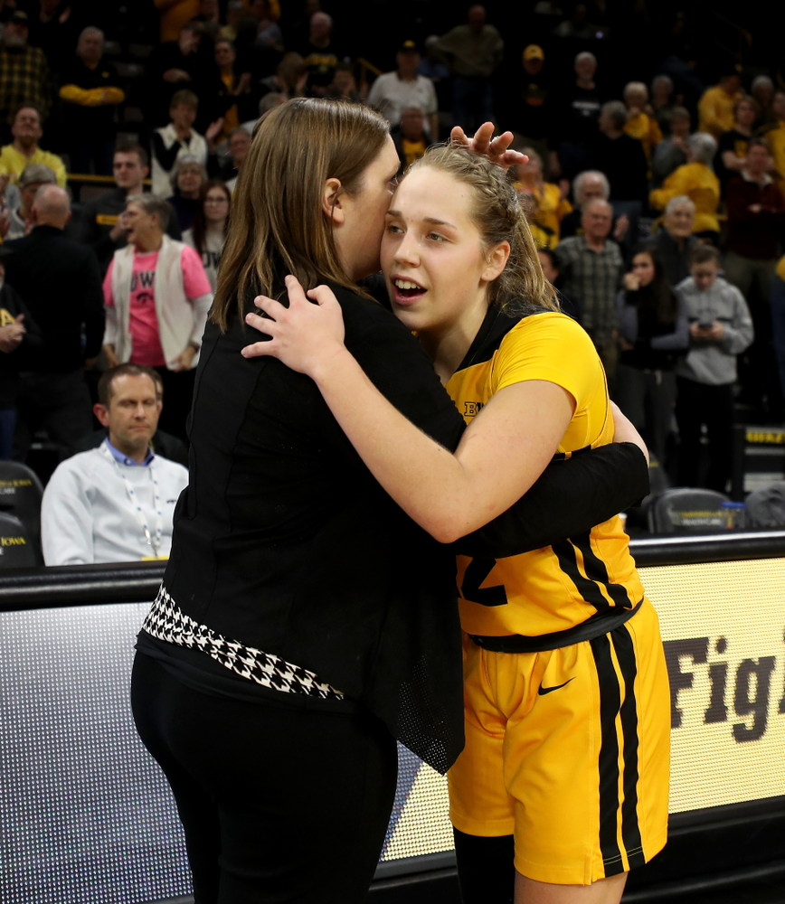 Iowa Hawkeyes guard Kathleen Doyle (22) against the Minnesota Golden Gophers Thursday, February 27, 2020 at Carver-Hawkeye Arena. (Brian Ray/hawkeyesports.com)