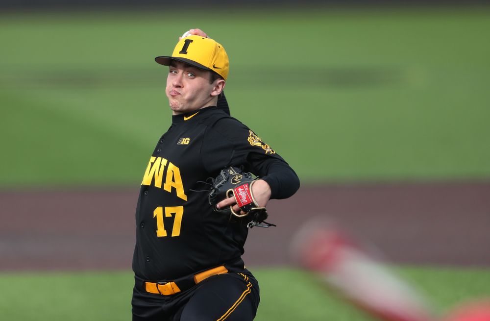 Iowa Hawkeyes Clayton Nettleton (17) against Simpson College Tuesday, March 19, 2019 at Duane Banks Field. (Brian Ray/hawkeyesports.com)