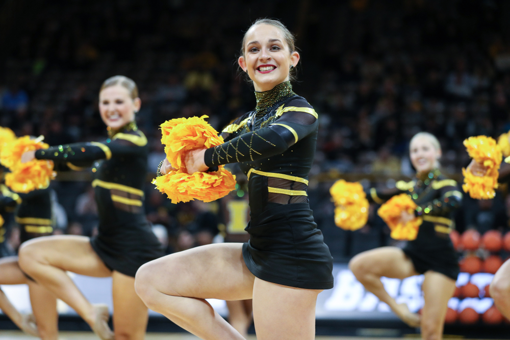 The Iowa Dance Team performs at halftime of the Iowa Hawkeyes game against North Florida Thursday, November 21, 2019 at Carver-Hawkeye Arena. (Brian Ray/hawkeyesports.com)