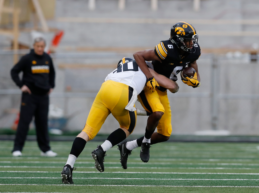 Iowa Hawkeyes wide receiver Ihmir Smith-Marsette (6) during the final spring practice Friday, April 20, 2018 at Kinnick Stadium. (Brian Ray/hawkeyesports.com)