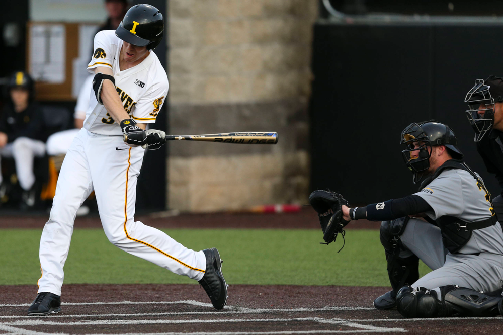Iowa outfielder Connor McCaffery at baseball vs Milwaukee on Tuesday, April 23, 2019 at Duane Banks Field. (Lily Smith/hawkeyesports.com)