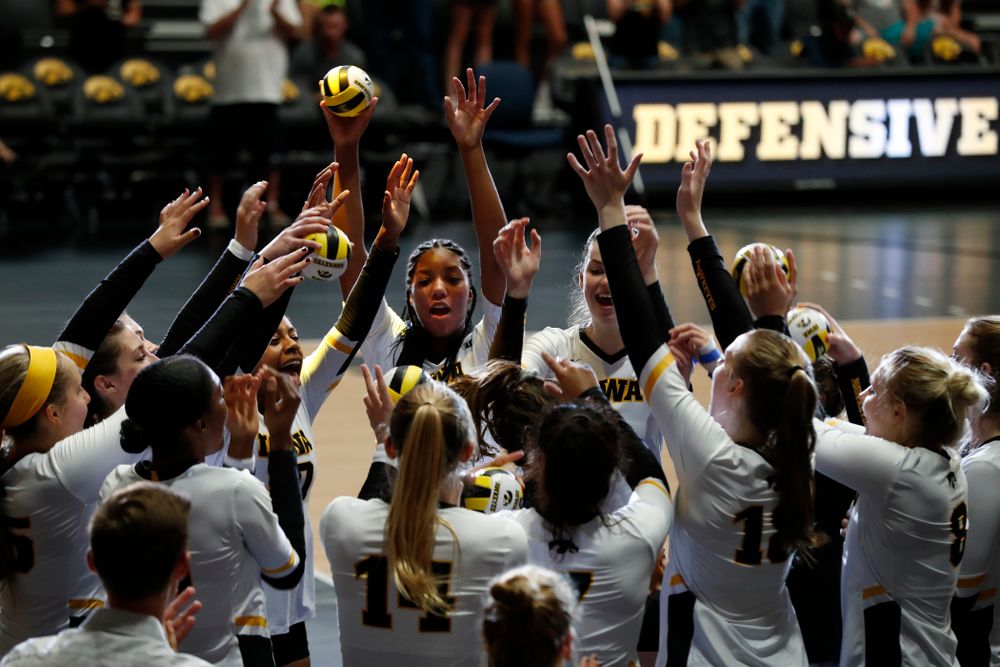 The Iowa Hawkeyes against the Michigan Wolverines Sunday, September 23, 2018 at Carver-Hawkeye Arena. (Brian Ray/hawkeyesports.com)