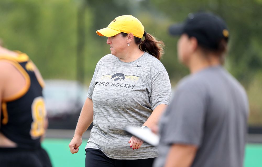 Iowa Hawkeyes head coach Lisa Cellucci during a 2-1 victory against the Ohio State Buckeyes Friday, September 27, 2019 at Grant Field. (Brian Ray/hawkeyesports.com)