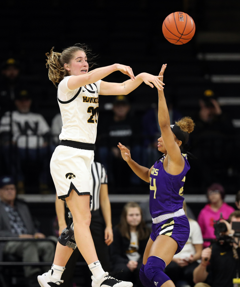 Iowa Hawkeyes guard Kate Martin (20) against North Alabama Thursday, November 14, 2019 at Carver-Hawkeye Arena. (Brian Ray/hawkeyesports.com)