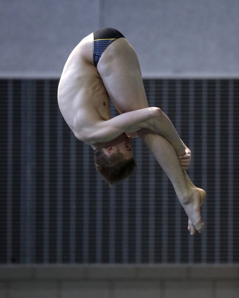 Iowa's Will Brenner competes on the 3-meter springboard during the third day of the 2019 Big Ten Swimming and Diving Championships Thursday, February 28, 2019 at the Campus Wellness and Recreation Center. (Brian Ray/hawkeyesports.com)