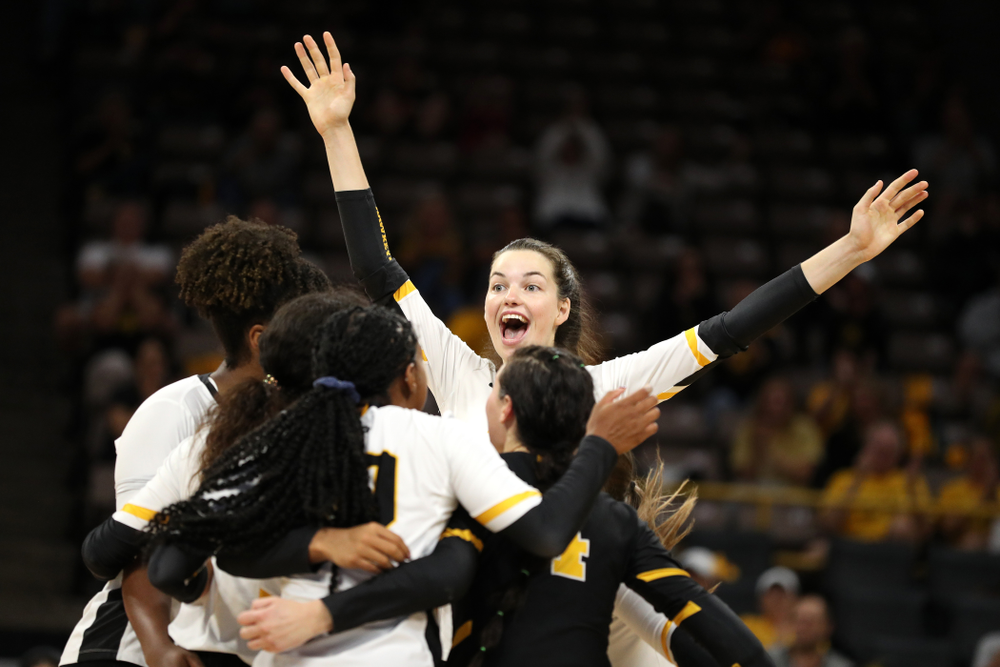 Iowa Hawkeyes outside hitter Griere Hughes (10) against the Minnesota Golden Gophers Wednesday, October 2, 2019 at Carver-Hawkeye Arena. (Brian Ray/hawkeyesports.com)