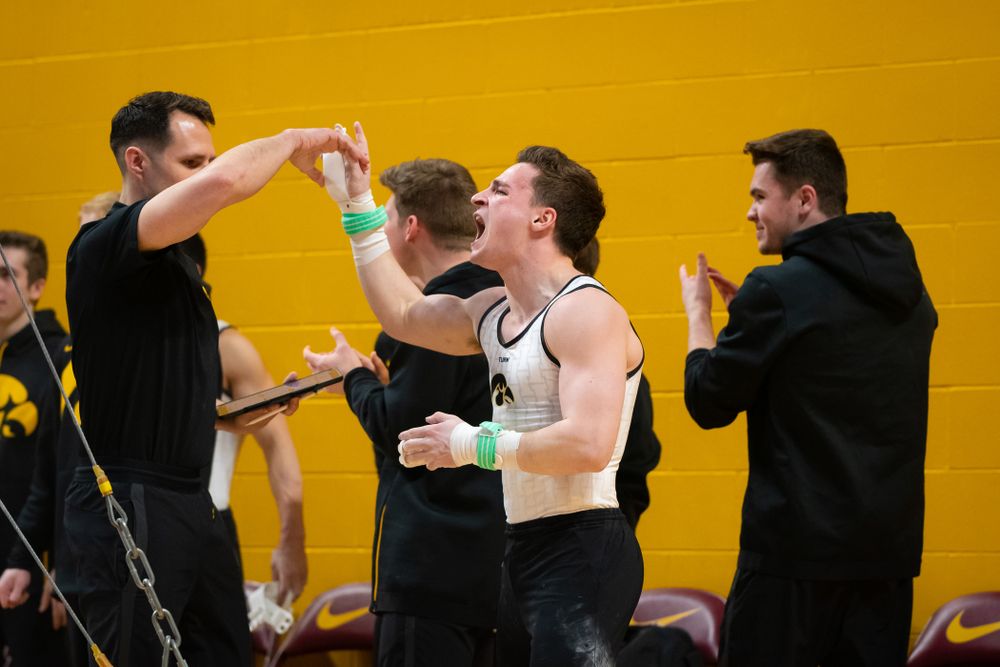 The Iowa Hawekeys against Minnesota and Penn State at the Maturi Pavilion Saturday, March 23, 2019 in Minneapolis, Minn. (C. Morgan Engel/Freelance)