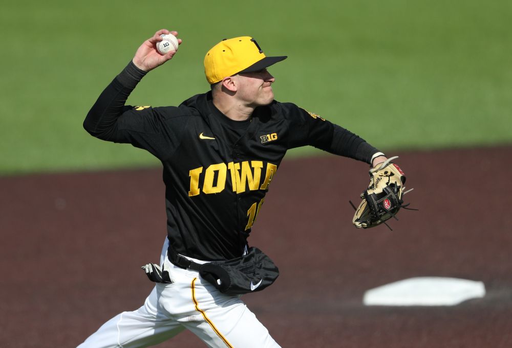 Iowa Hawkeyes Tanner Wetrich (16) against California State Northridge Sunday, March 17, 2019 at Duane Banks Field. (Brian Ray/hawkeyesports.com)