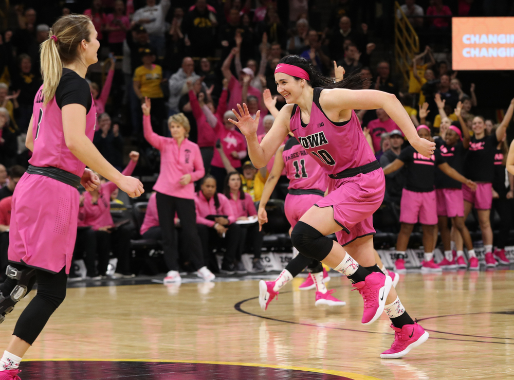 Iowa Hawkeyes forward Megan Gustafson (10) against the seventh ranked Maryland Terrapins Sunday, February 17, 2019 at Carver-Hawkeye Arena. (Brian Ray/hawkeyesports.com)