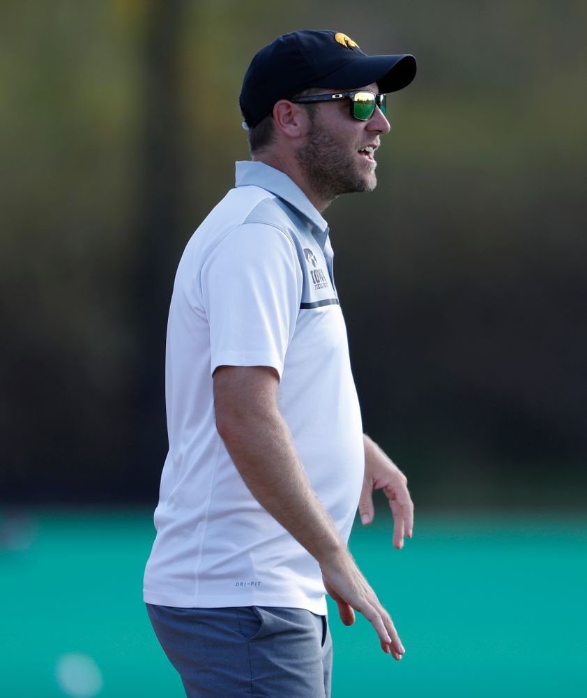 Iowa Hawkeyes assistant coach Michael Boal against the Penn Quakers Friday, September 14, 2018 at Grant Field. (Brian Ray/hawkeyesports.com)