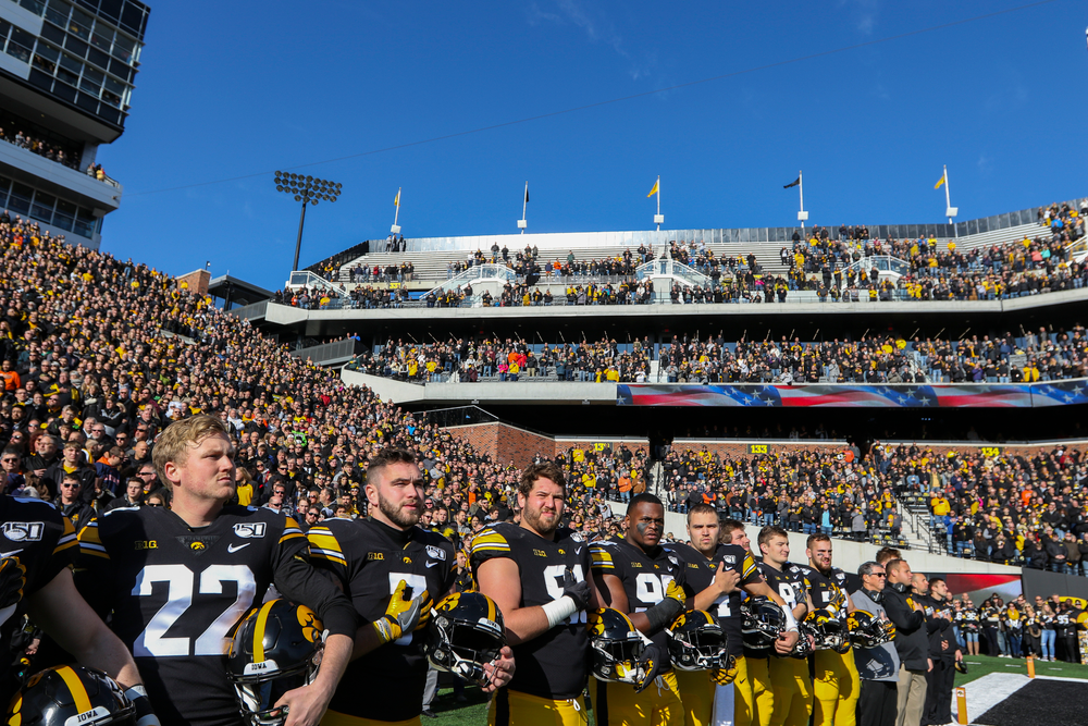 The Iowa Hawkeyes during Iowa football vs Illinois on Saturday, November 23, 2019 at Kinnick Stadium. (Lily Smith/hawkeyesports.com)