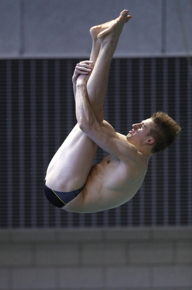Iowa's Will Brenner competes on the 3-meter springboard during the third day of the 2019 Big Ten Swimming and Diving Championships Thursday, February 28, 2019 at the Campus Wellness and Recreation Center. (Brian Ray/hawkeyesports.com)
