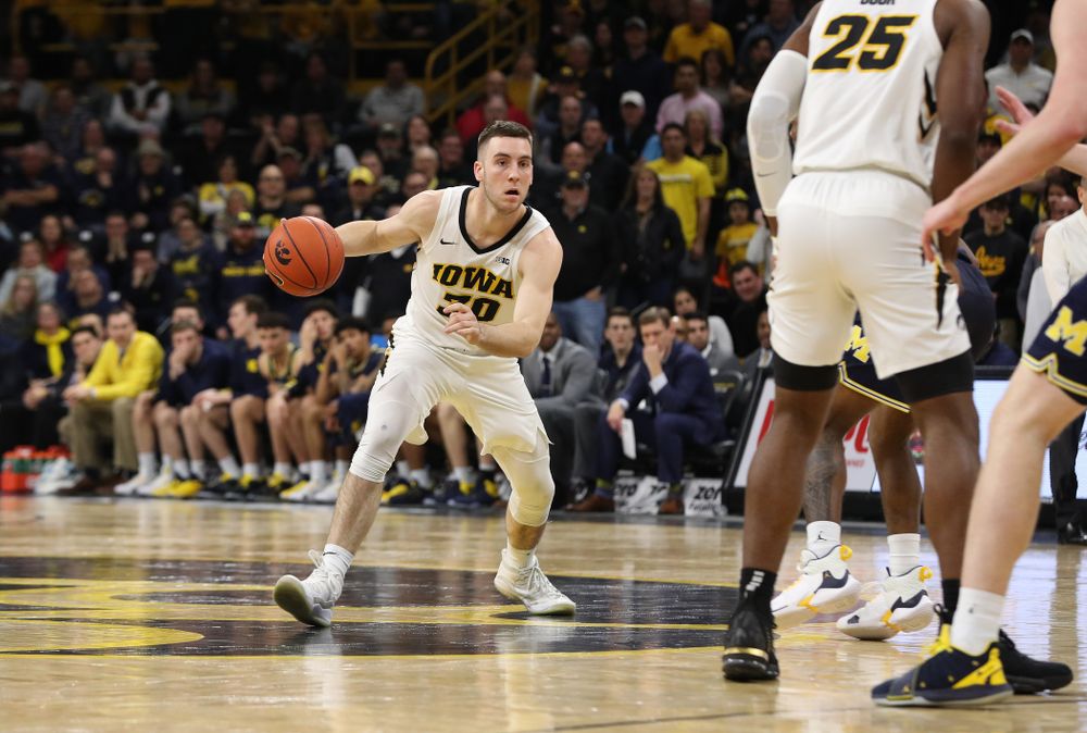 Iowa Hawkeyes guard Connor McCaffery (30) against the Michigan Wolverines Friday, February 1, 2019 at Carver-Hawkeye Arena. (Brian Ray/hawkeyesports.com)
