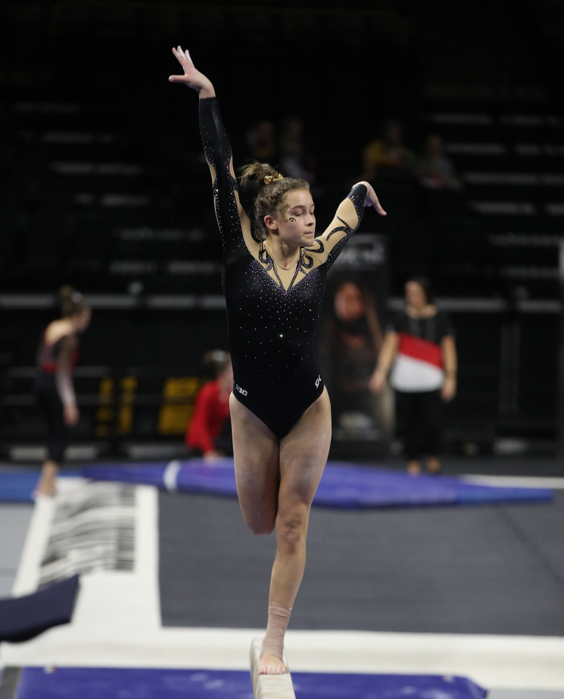 Iowa's Mackienzie Vance competes on the beam during their meet against Southeast Missouri State Friday, January 11, 2019 at Carver-Hawkeye Arena. (Brian Ray/hawkeyesports.com)