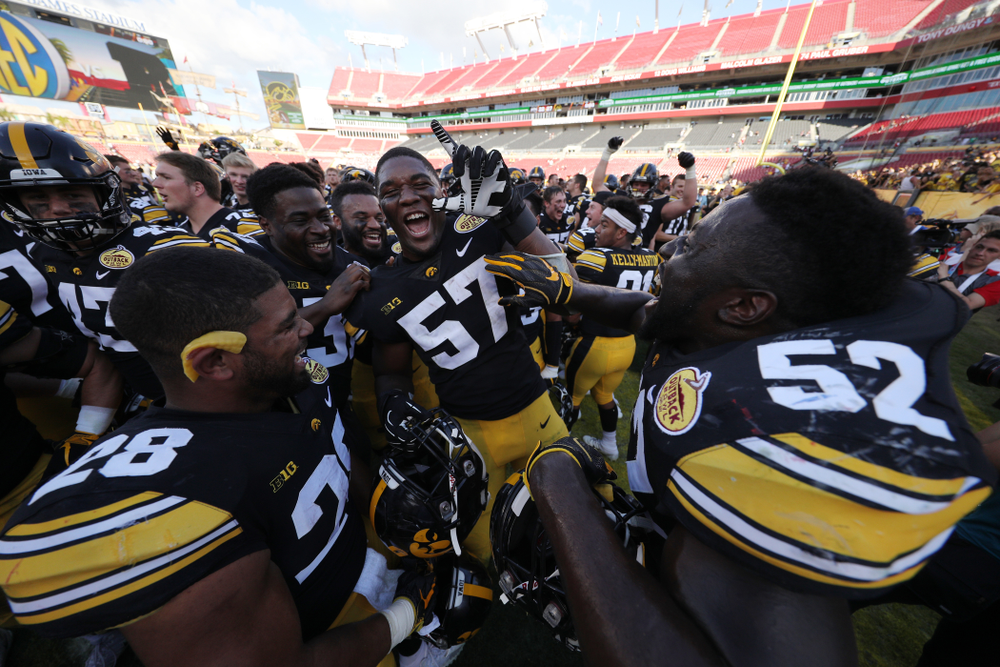 Iowa Hawkeyes defensive end Chauncey Golston (57) during their Outback Bowl Tuesday, January 1, 2019 at Raymond James Stadium in Tampa, FL. (Brian Ray/hawkeyesports.com)