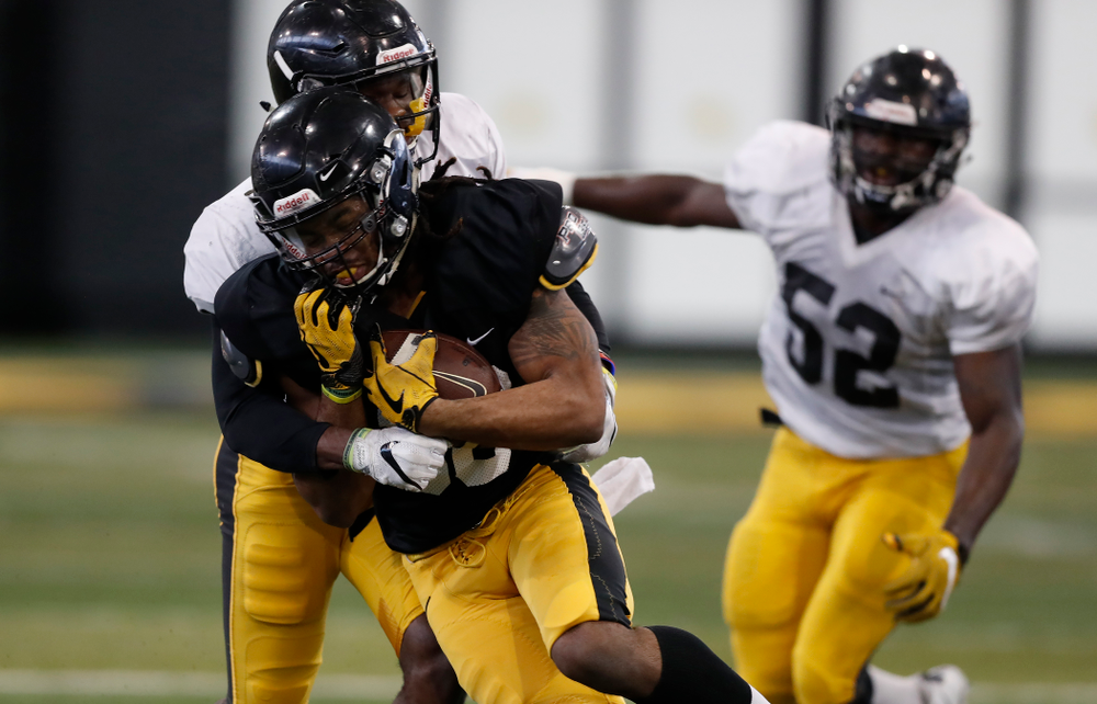 Iowa Hawkeyes wide receiver Devonte Young (80) during spring practice Saturday, March 31, 2018 at the Hansen Football Performance Center. (Brian Ray/hawkeyesports.com)