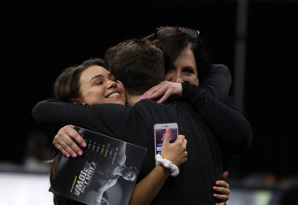 Iowa Men's Gymnast Jake Brodarzon and his family during senior day ceremonies following their meet against the Ohio State Buckeyes Saturday, March 16, 2019 at Carver-Hawkeye Arena. (Brian Ray/hawkeyesports.com)