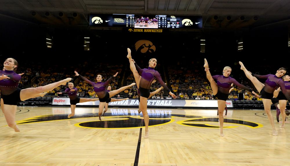 The Iowa Dance Team performs their Jazz Routine at halftime of the Iowa Hawkeyes game against Maryland Thursday, January 9, 2020 at Carver-Hawkeye Arena. (Brian Ray/hawkeyesports.com)
