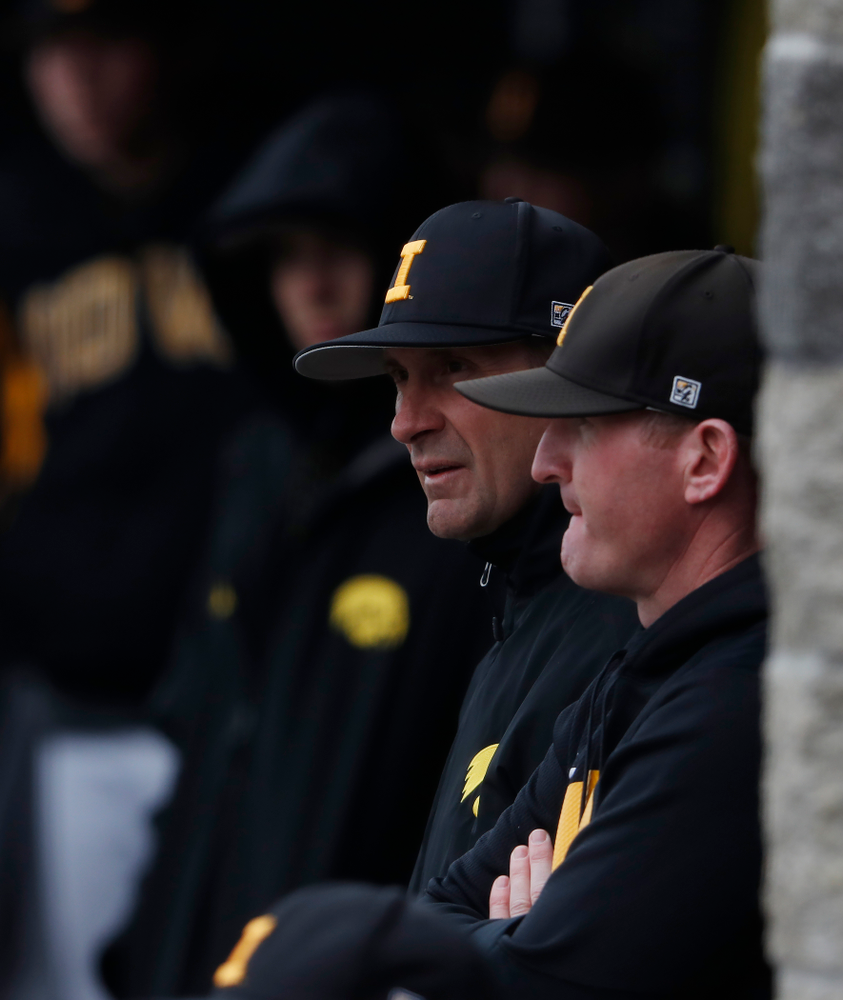 Iowa Hawkeyes head coach Rick Heller during a double header against the Indiana Hoosiers Friday, March 23, 2018 at Duane Banks Field. (Brian Ray/hawkeyesports.com)