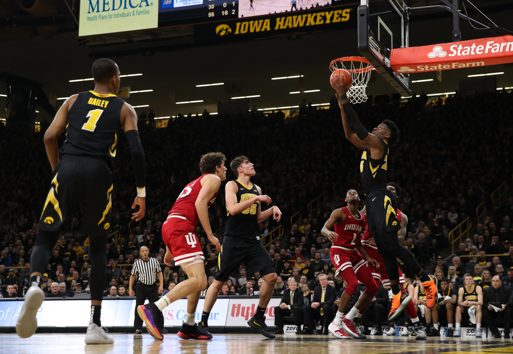 Iowa Hawkeyes forward Tyler Cook (25) against the Indiana Hoosiers Friday, February 22, 2019 at Carver-Hawkeye Arena. (Brian Ray/hawkeyesports.com)