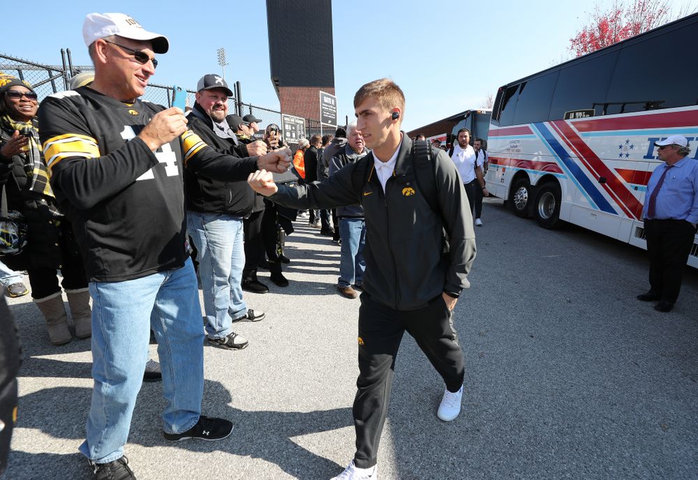Iowa Hawkeyes wide receiver Kyle Groeneweg (14) against the Purdue Boilermakers Saturday, November 3, 2018 Ross Ade Stadium in West Lafayette, Ind. (Brian Ray/hawkeyesports.com)