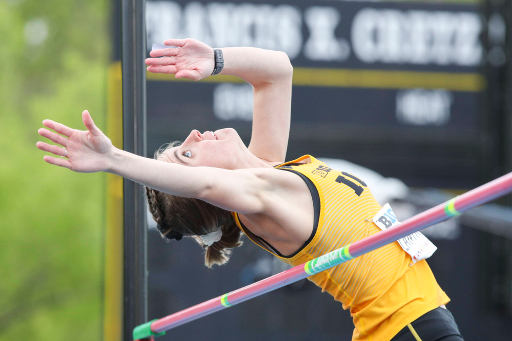 Iowa's Aubrianna Lantrip during women's high jump at Big Ten Outdoor Track and Field Championships at Francis X. Cretzmeyer Track on Sunday, May 12, 2019. (Lily Smith/hawkeyesports.com)