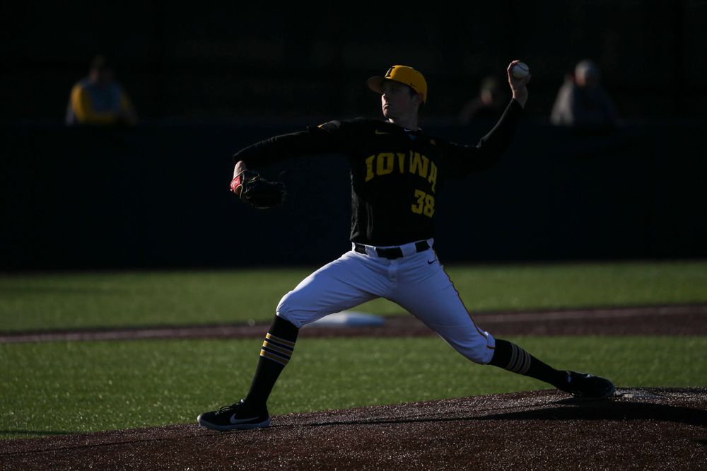 Iowa pitcher Trenton Wallace at the game vs. Bradley on Tuesday, March 26, 2019 at (place). (Lily Smith/hawkeyesports.com)