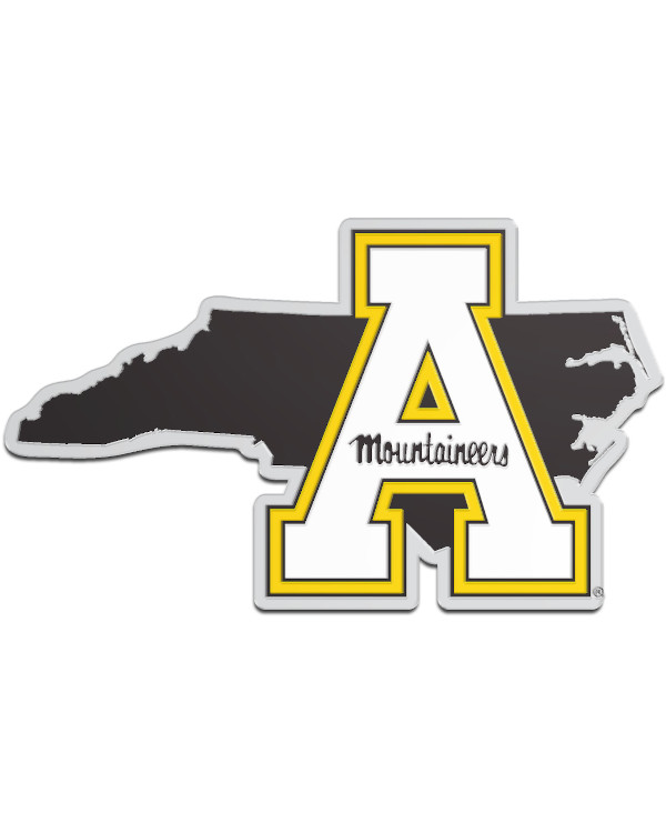 Appalachian State Mountaineers State Shape Auto Emblem Appalachian State University Merchandise App State Apparel Appalachian State Gear Clothing App State Gifts Official Appalachian State Mountaineers Store