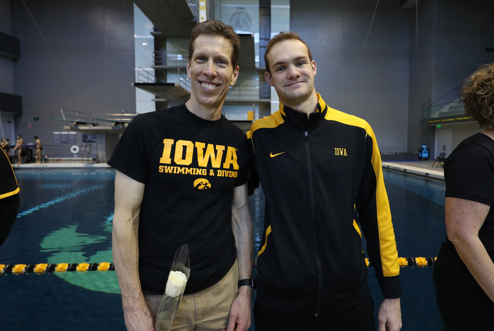 Kenneth Mende is introduced during senior day before a double dual against Wisconsin and Northwestern Saturday, January 19, 2019 at the Campus Recreation and Wellness Center. (Brian Ray/hawkeyesports.com)