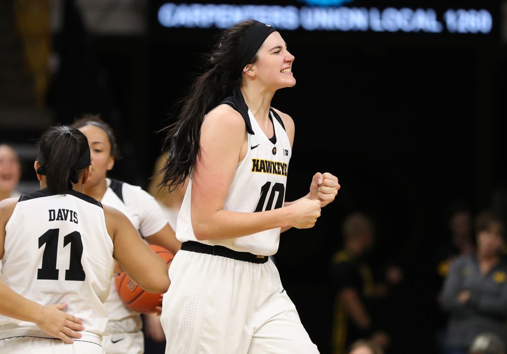 Iowa Hawkeyes forward Megan Gustafson (10) against the Nebraska Cornhuskers Thursday, January 3, 2019 at Carver-Hawkeye Arena. (Brian Ray/hawkeyesports.com)